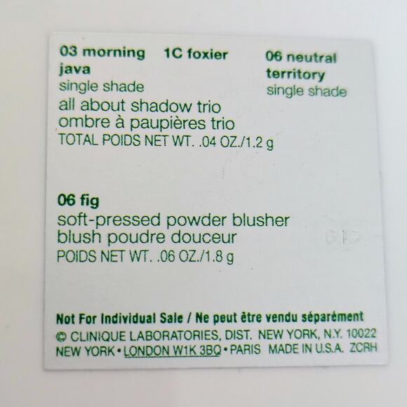 Clinique Lulu DK Morning Java Foxier Neutral Territory Eye Shadow Fig Blush NEW - Picture 3 of 3